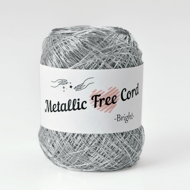メタリックフリーラメコード(シルバー) 約40g(約160m) 韓国で大人気 上品なラメ感と軽やかな風合いが魅力で編みやすい