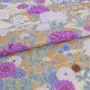 和柄コットン生地 琳派風の四季花(紫) 10cm単位 切り売り 和風花柄シーチング 四季富花 和風内装クロスやインテリアにも