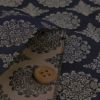 金襴生地(金らん) 稜華文(濃紺) 10cm単位 切り売り 正倉院文様 りょうかもんにしき 唐花文 上品なレース柄きんらん