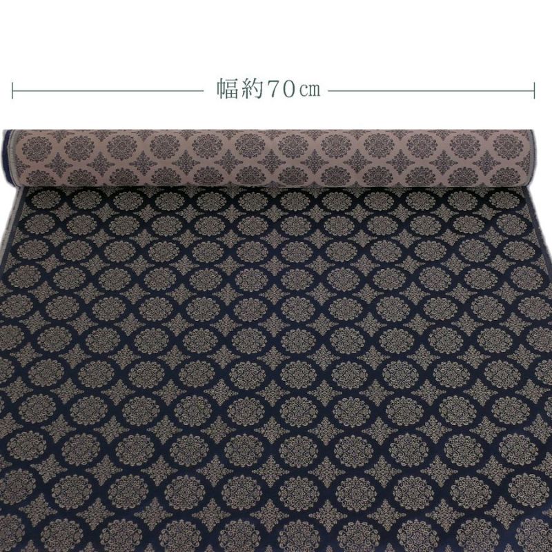 金襴生地(金らん) 稜華文(濃紺) 10cm単位 切り売り 正倉院文様 りょうかもんにしき 唐花文 上品なレース柄きんらん
