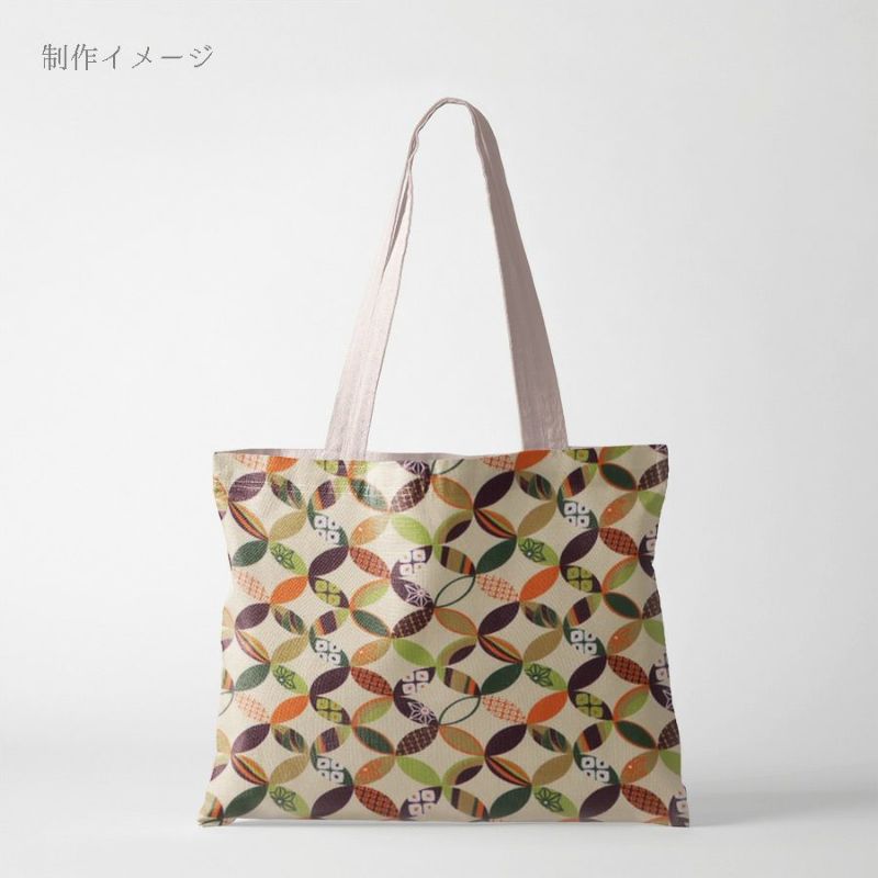 ポリちりめん生地 彩り七宝(アイボリー) 10cm単位 切り売り よさこい衣装や洋服に 水洗い可能ポリエステルチリメン 七宝柄