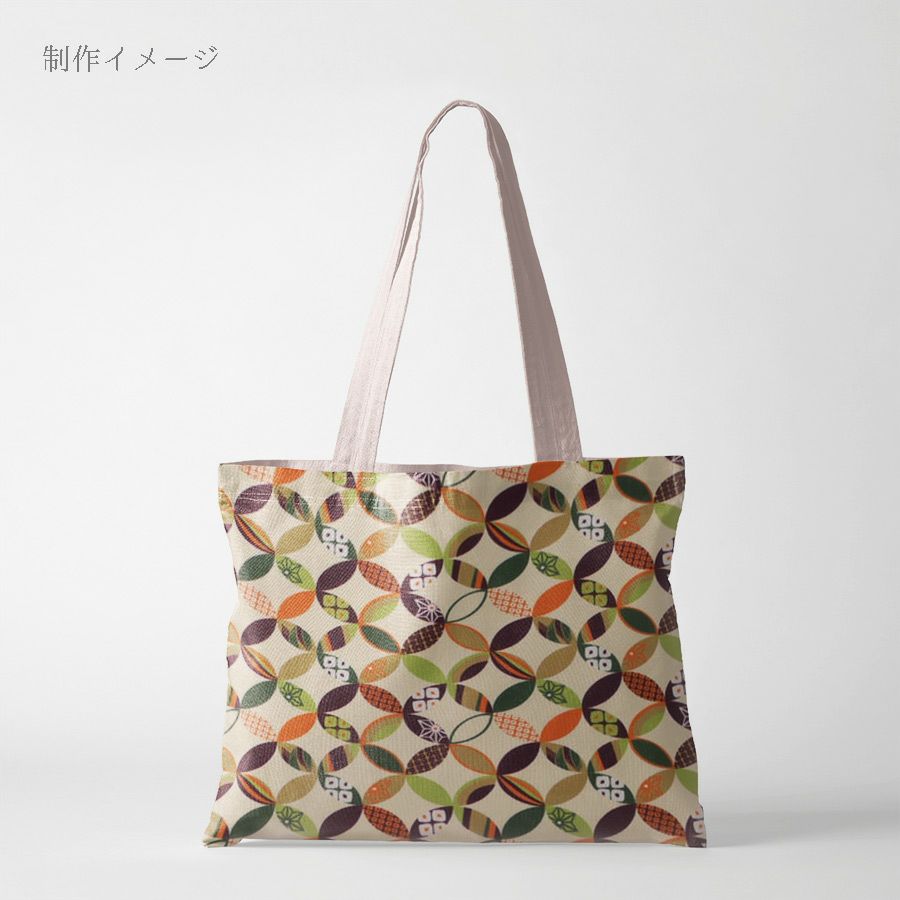 ポリちりめん生地 彩り七宝(アイボリー) 10cm単位 切り売り よさこい衣装や洋服に 水洗い可能ポリエステルチリメン 七宝柄