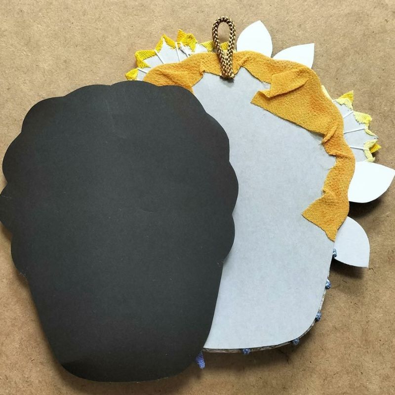 押絵キット ひまわりの花籠 和風クラフト 夏休みに 初心者OKちりめん細工 押し絵で向日葵