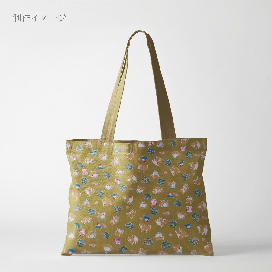 和柄コットン生地 柴犬びより(おうど色) 10cm単位 切り売り 和風柄ドビー生地 和調木綿プリント KOKKAコッカ shiba japan