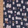 和柄コットン生地 招き猫ファミリー(くすみ紺) 10cm単位 切り売り 和風柄ドビークロス 和調木綿 KOKKAコッカハッピーキャッツ