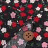 ポリジャガードちりめん生地 可憐な小桜(黒)10cm単位 切り売り ポリエステルチリメンジャカード和調プリント 小花柄 さくら柄