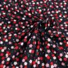 ポリジャガードちりめん生地 可憐な小桜(黒)10cm単位 切り売り ポリエステルチリメンジャカード和調プリント 小花柄 さくら柄