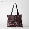 ポリジャガードちりめん生地 可憐な小桜(黒)10cm単位 切り売り ポリエステルチリメンジャカード和調プリント 小花柄 さくら柄