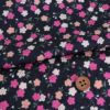 ポリジャガードちりめん生地 可憐な小桜(濃紺)10cm単位 切り売り ポリエステルチリメンジャカード和調プリント 巾着・和小物に