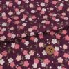 ポリジャガードちりめん生地 可憐な小桜(深紫)10cm単位 切り売り ポリエステルチリメンジャカード 洗える縮緬 衣類や小物作りに