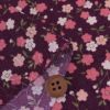 ポリジャガードちりめん生地 可憐な小桜(深紫)10cm単位 切り売り ポリエステルチリメンジャカード 洗える縮緬 衣類や小物作りに