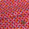 和柄コットン生地 カラフルな七宝柄(赤) 10cm単位 切り売り 可愛い和モダン柄 SEVENBERRYツムギシャンタンはんなり豆和柄