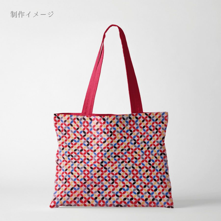 和柄コットン生地 カラフルな七宝柄(白/赤) 10cm単位 切り売り カラフル和モダンデザイン SEVENBERRY七宝繋ぎ柄 小物作りに