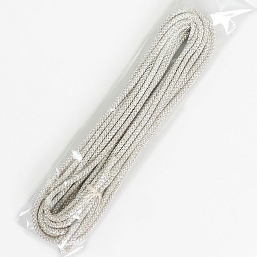 江戸打ちひも・銀糸 (細/3ミリ) 5ｍパック きらめくシルバーの江戸打紐 和の伝統をモダンに 手芸や装飾用