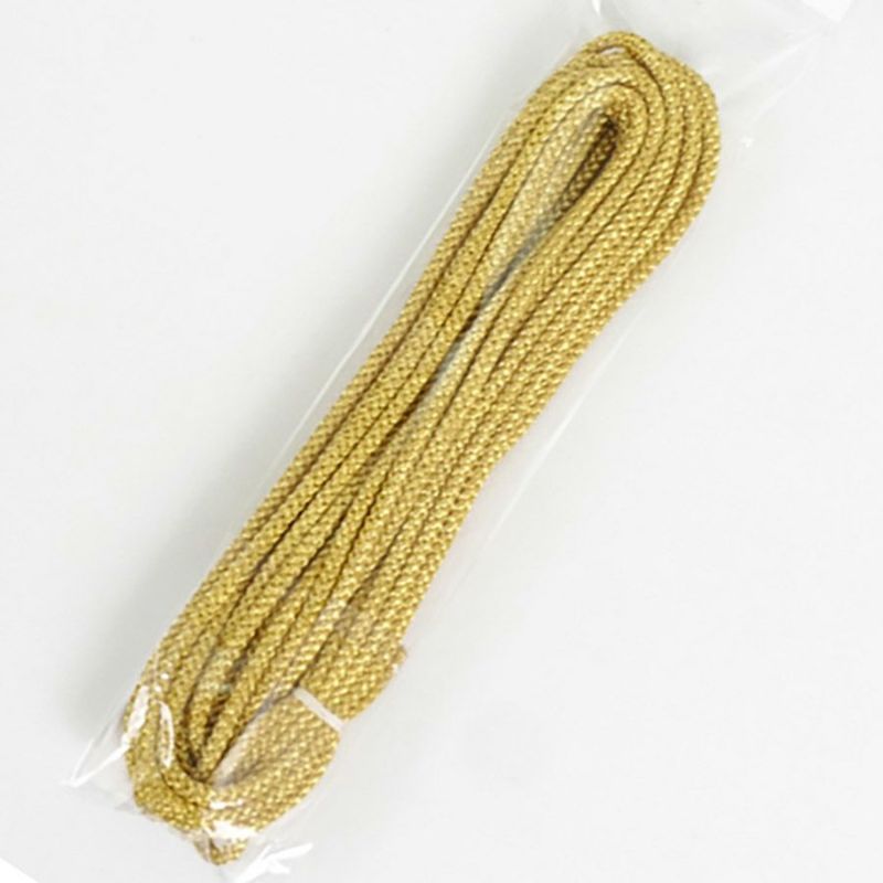 江戸打ちひも・金糸 (細/3ミリ) 5ｍパック 和風手芸やラッピングに！上品な輝きの江戸打紐 伝統の組紐