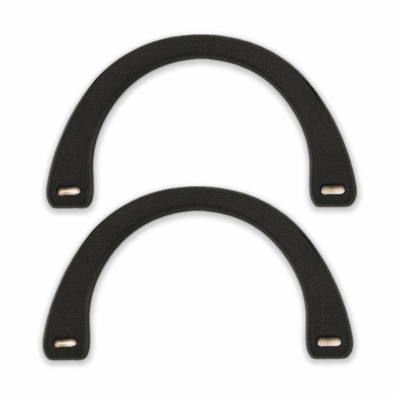 バッグ持ち手・木製 18cm（2個組）黒