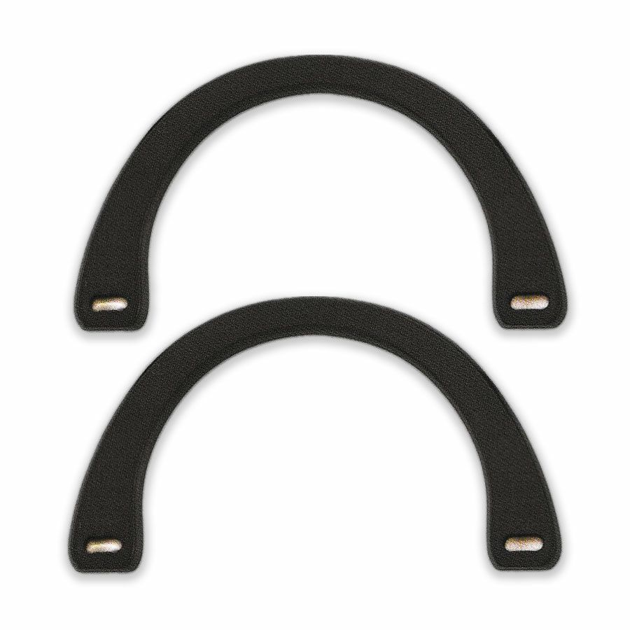 バッグ持ち手・木製 18cm（2個組）黒