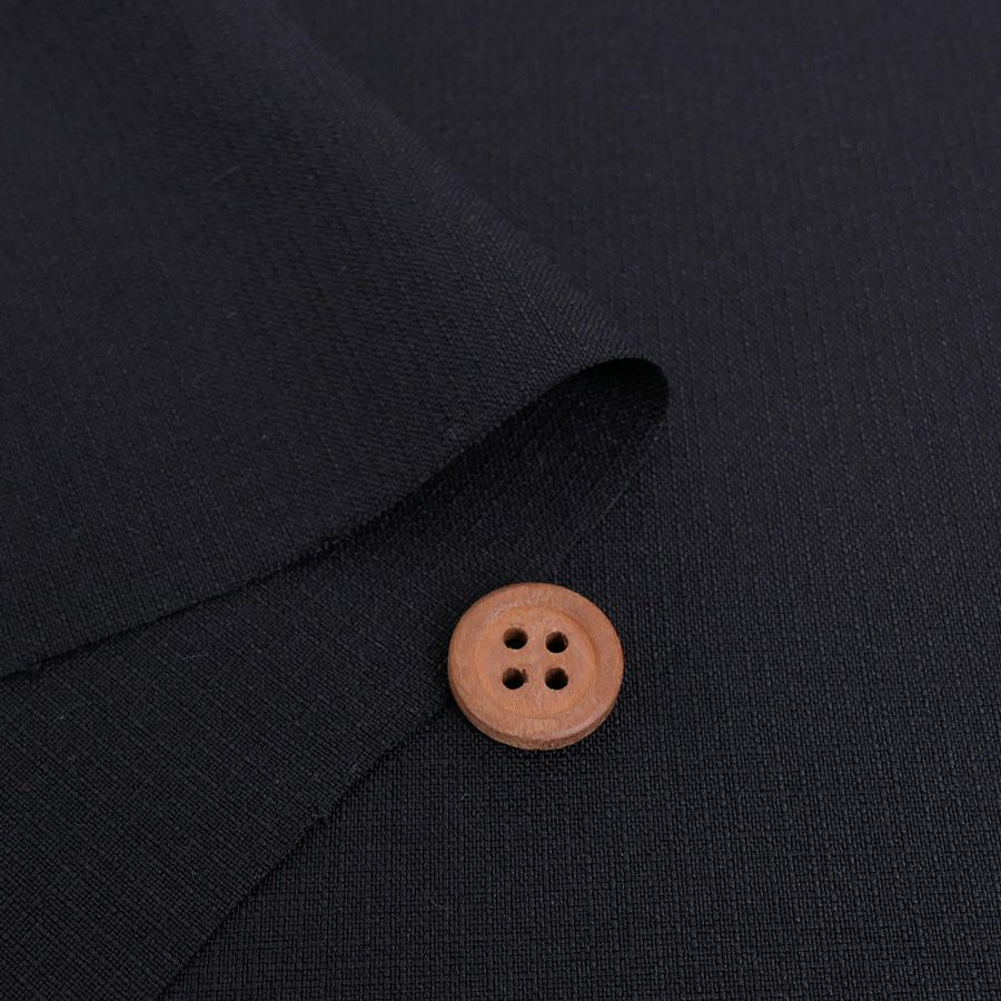 ランダムコードクロス(ポリエステル) 黒 10cm単位 切り売り 上質な洗える服地ブラック ワンピース スカート フォーマル向き