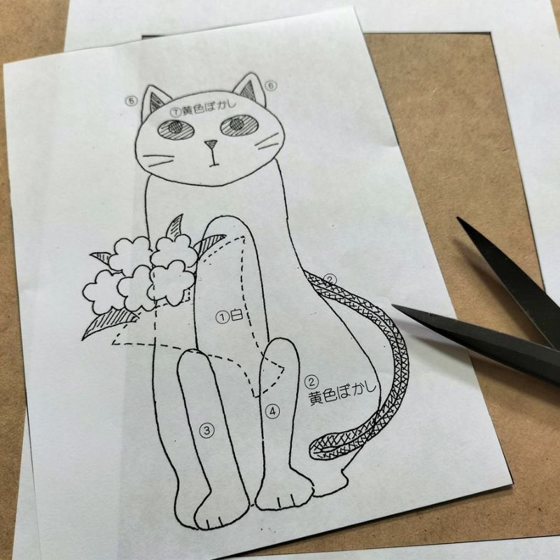 手芸キット 愛しの猫たち 押絵の壁掛け・花束トラ猫 ねこミニタペストリー手作りクラフトキット 縮緬押し絵初心者