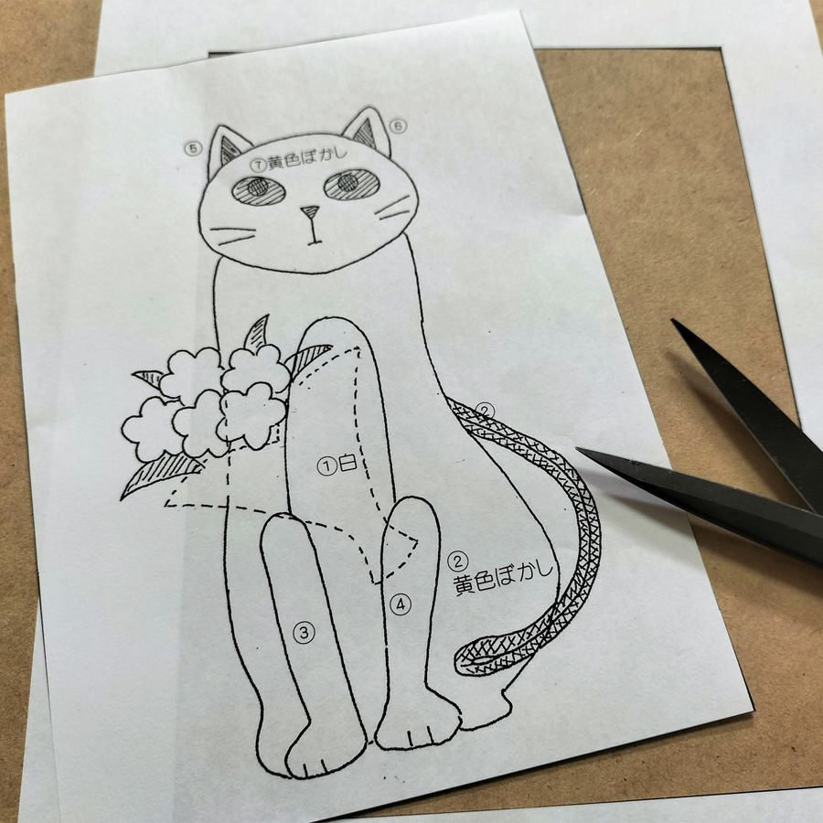 手芸キット 愛しの猫たち 押絵の壁掛け・花束トラ猫 ねこミニタペストリー手作りクラフトキット 縮緬押し絵初心者