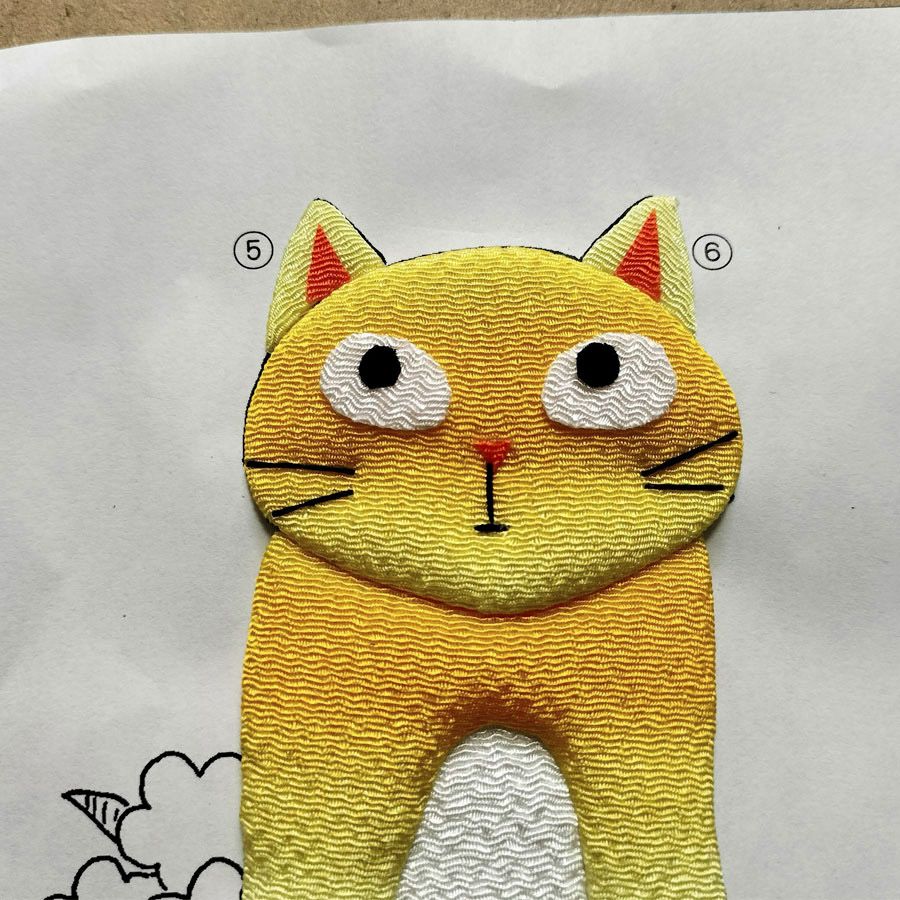 手芸キット 愛しの猫たち 押絵の壁掛け・花束トラ猫 ねこミニタペストリー手作りクラフトキット 縮緬押し絵初心者