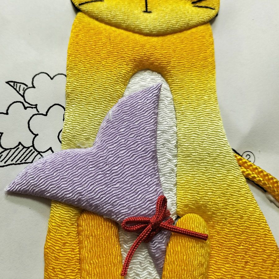 手芸キット 愛しの猫たち 押絵の壁掛け・花束トラ猫 ねこミニタペストリー手作りクラフトキット 縮緬押し絵初心者