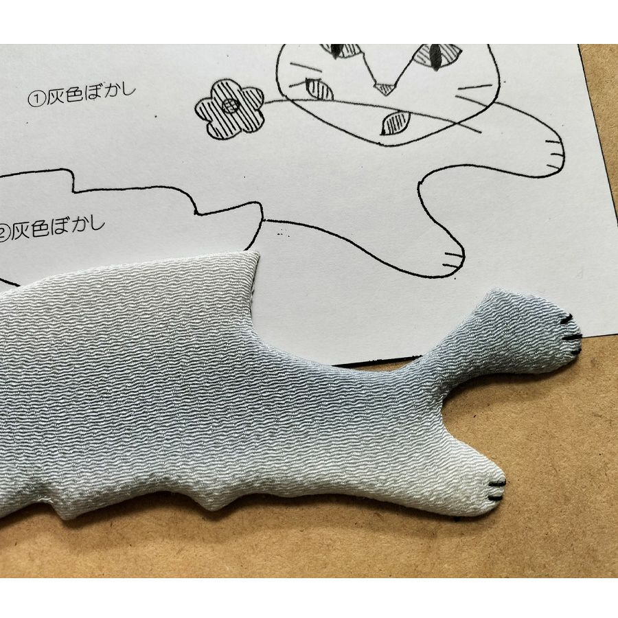 手芸キット 愛しの猫たち 押絵の壁掛け・花一輪モフ猫 ネコモチーフタペストリー 猫好きインテリアグッズ手づくりで