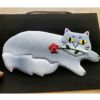 手芸キット 愛しの猫たち 押絵の壁掛け・花一輪モフ猫 ネコモチーフタペストリー 猫好きインテリアグッズ手づくりで