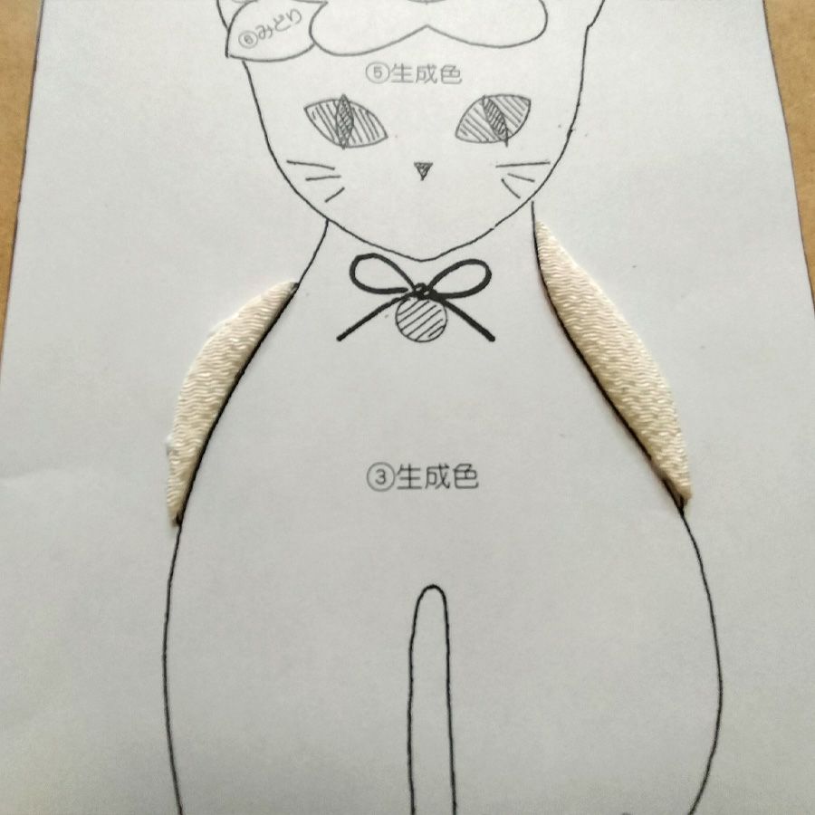 手芸キット 愛しの猫たち 押絵の壁掛け・おすまし白猫 ねこモチーフミニタペストリー手作りキット ちりめん押し絵簡単