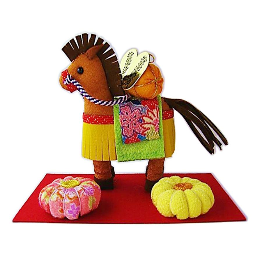 2026干支手作りキット 豊年祝い馬 金運・豊作の願いを込めて飾る縁起のちりめん細工 正月飾りに