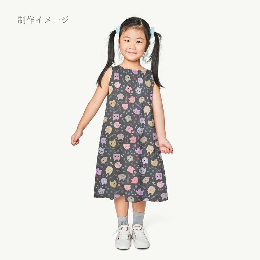 コットン生地 カラフル猫面相(グレー) 10cm単位 切り売り ネコ柄生地グレイ 猫柄木綿生地 ポップなねこ柄布 noraモエラン