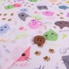 コットン生地 カラフル猫面相(白) 10cm単位 切り売り ネコ柄生地 猫柄木綿生地 ねこ柄布地 かわいい ポップな柄 nora