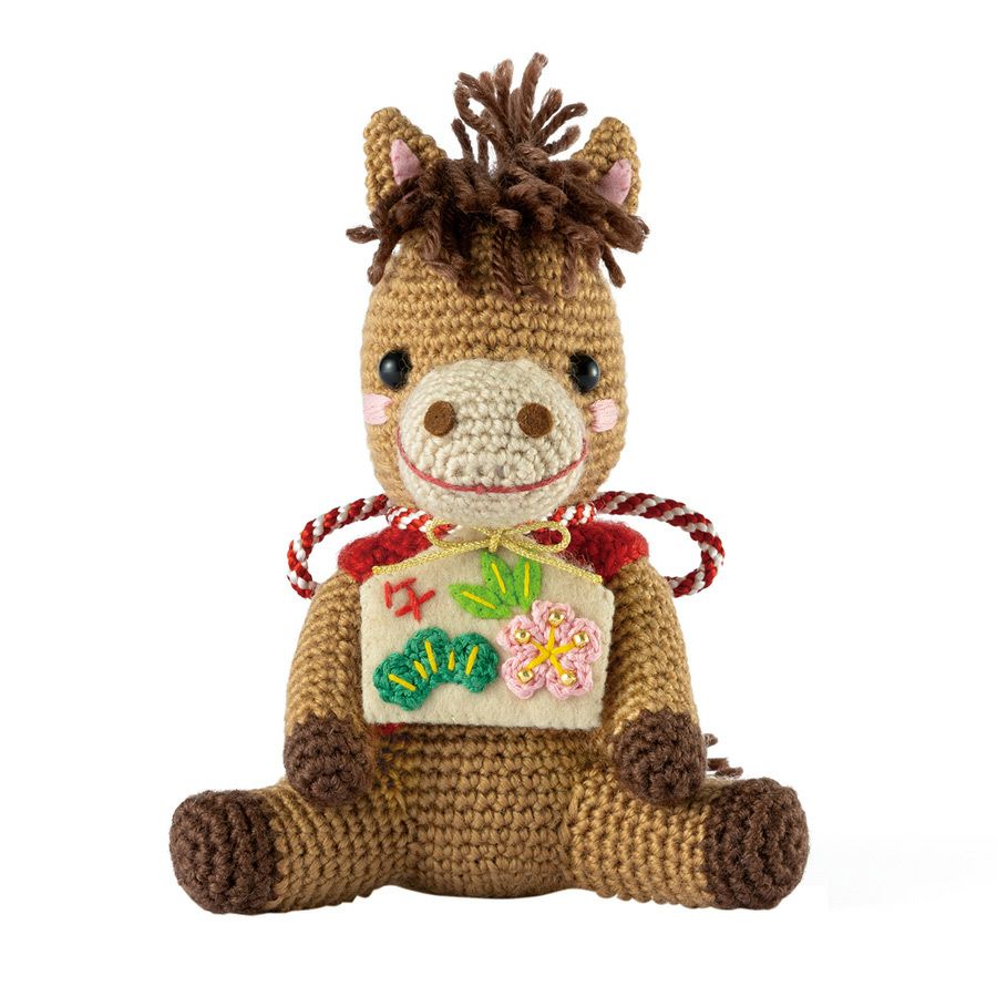 2026干支あみぐるみキット 絵馬とお馬さん うま年編みぐるみキット 2026年午年手作りキット 編み物置き物