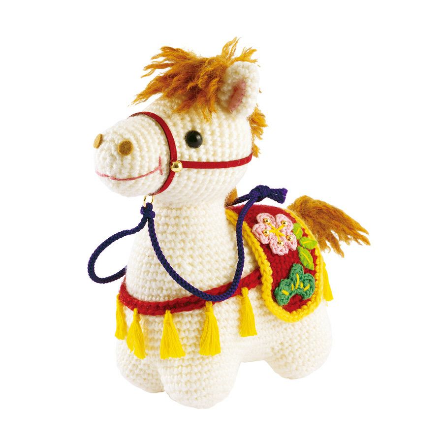 2026干支あみぐるみキット 幸運の飾り馬 午年手作りキット 白馬の編みぐるみ 2026年うま年手作り置き物