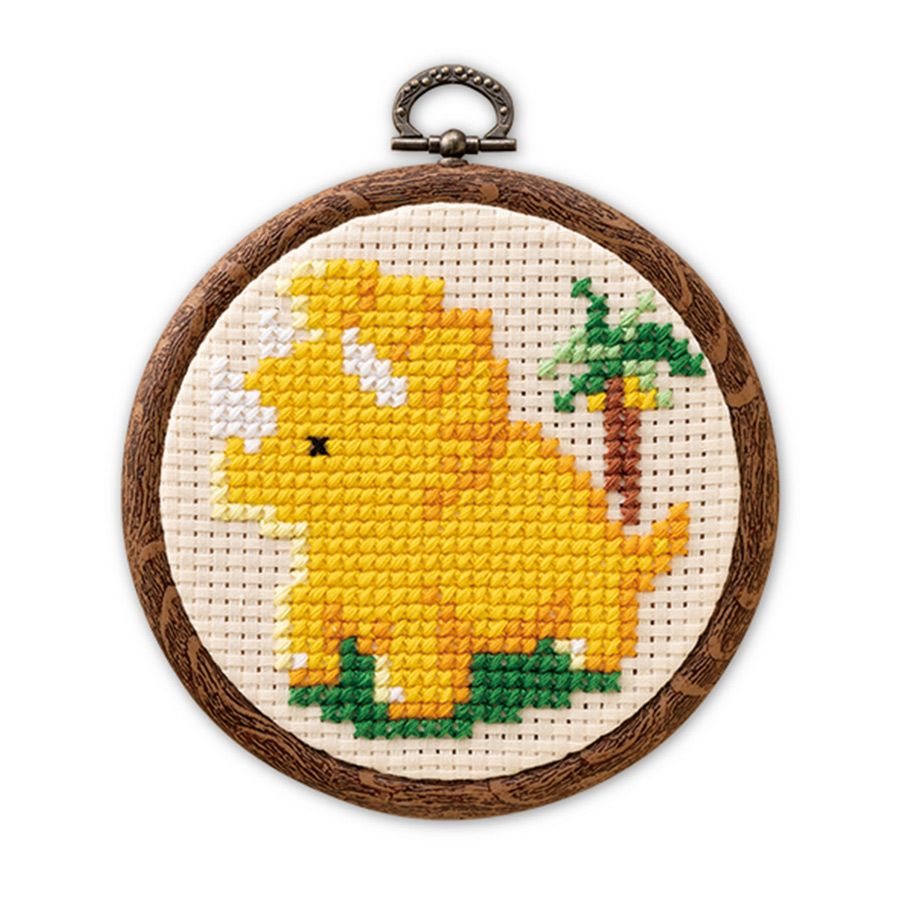 かんたんクロスステッチキット トリケラトプス 恐竜デザイン刺繍キット クロス・ステッチ オリムパス製絲初級