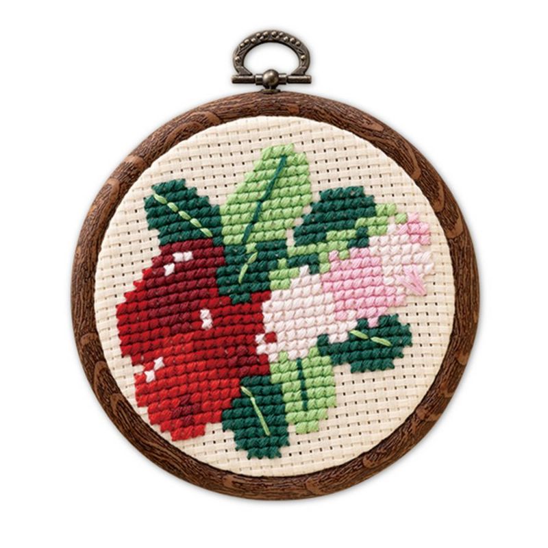 かんたんクロスステッチキット コケモモ 簡単クロスステッチ制作キット 高山植物 高嶺の花 初心者向き