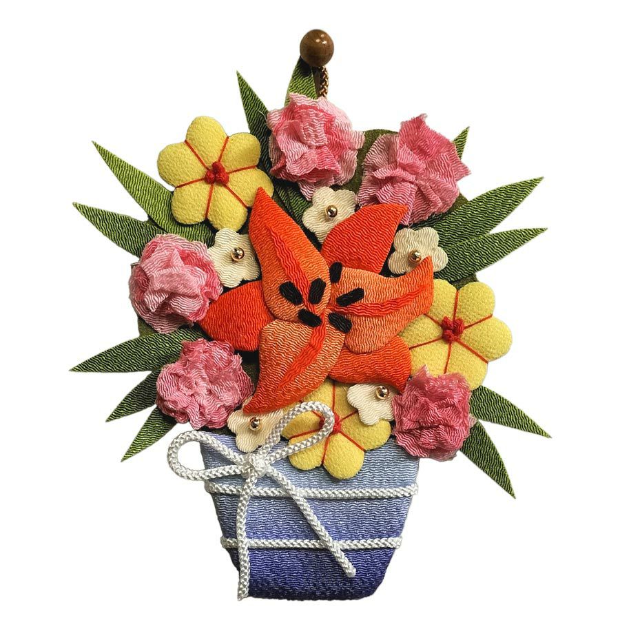 押絵キット 暑中見舞いの花籠 ちりめん押し絵キット チリメン細工 縮緬手芸 夏向きクラフト
