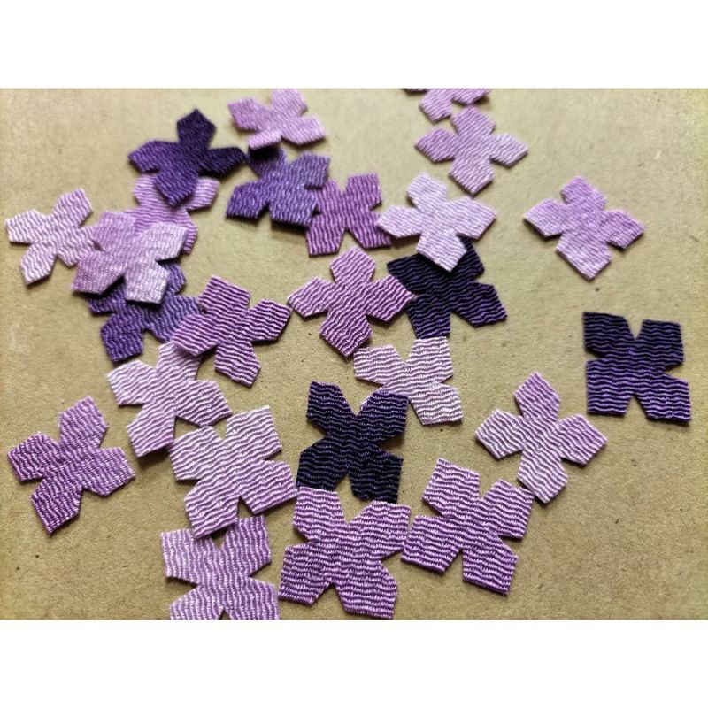 ちりめん貼り絵キット 切り絵花「紫陽花」 簡単ちりめん手芸 布貼り絵クラフト 子供向き 高齢者向き手芸