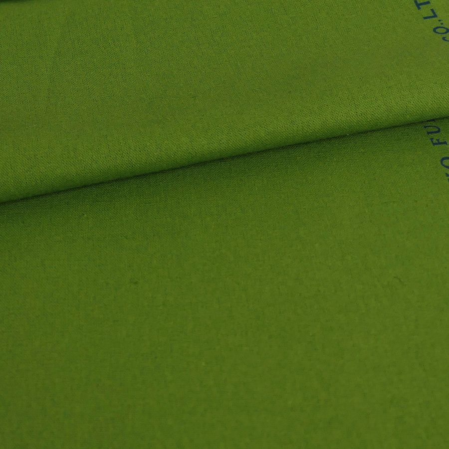 綿麻キャンバス生地 echino (グリーン) 10cm単位 切り売り エチノ無地緑色 コットンリネンキャンバス薄手 コッカ 洋服地