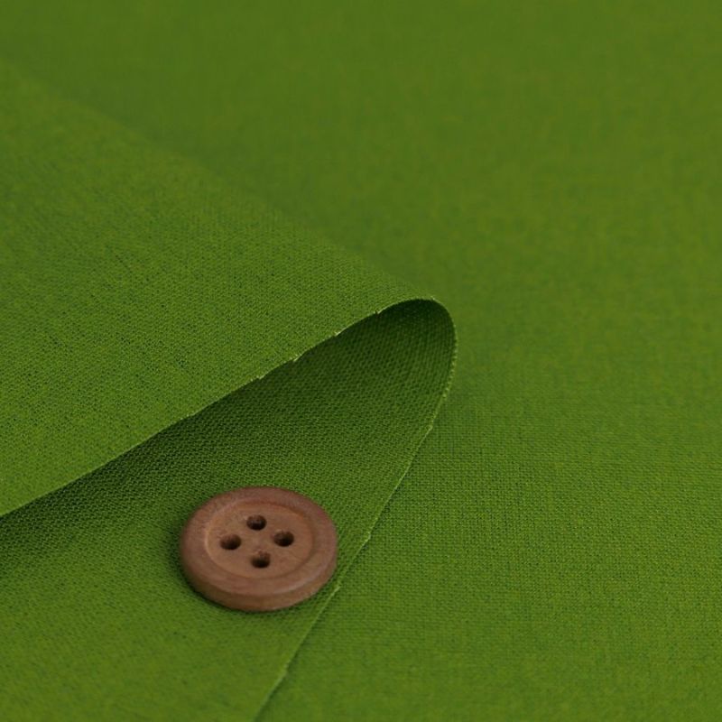 綿麻キャンバス生地 echino (グリーン) 10cm単位 切り売り エチノ無地緑色 コットンリネンキャンバス薄手 コッカ 洋服地