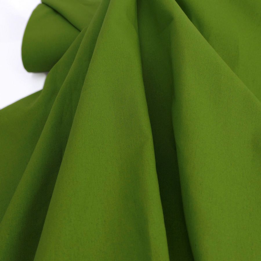 綿麻キャンバス生地 echino (グリーン) 10cm単位 切り売り エチノ無地緑色 コットンリネンキャンバス薄手 コッカ 洋服地