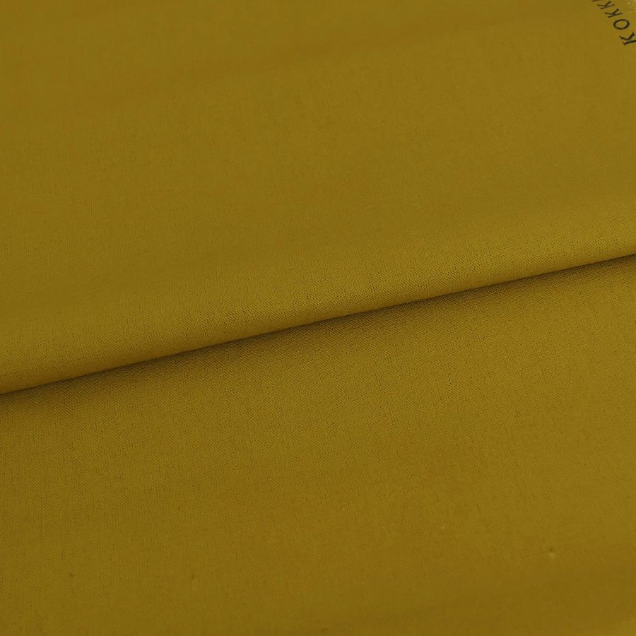 綿麻キャンバス生地 echino (マスタード) 10cm単位 切り売り エチノ無地 コッカ 薄手キャンバス リネン混 イエローベージュ