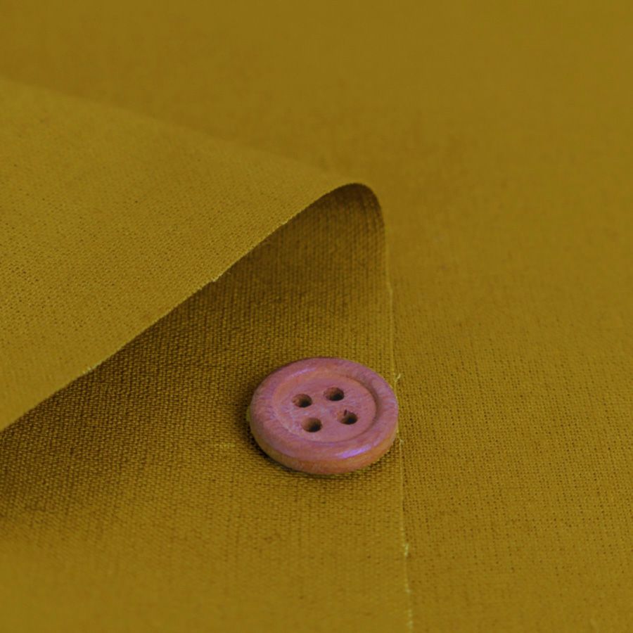 綿麻キャンバス生地 echino (マスタード) 10cm単位 切り売り エチノ無地 コッカ 薄手キャンバス リネン混 イエローベージュ