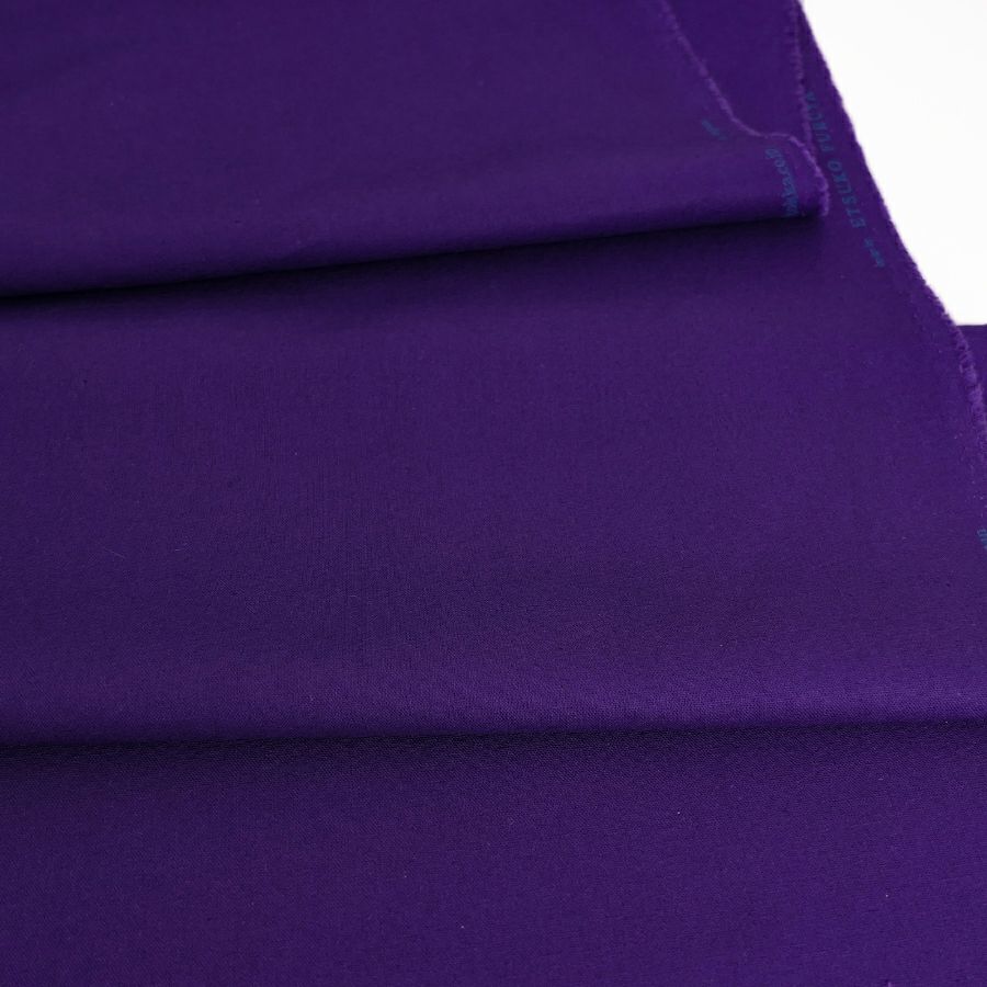 綿麻キャンバス生地 echino (パープル) 10cm単位 切り売り コットンリネンキャンバス薄手 エチノ無地 KOKKAコッカリネン