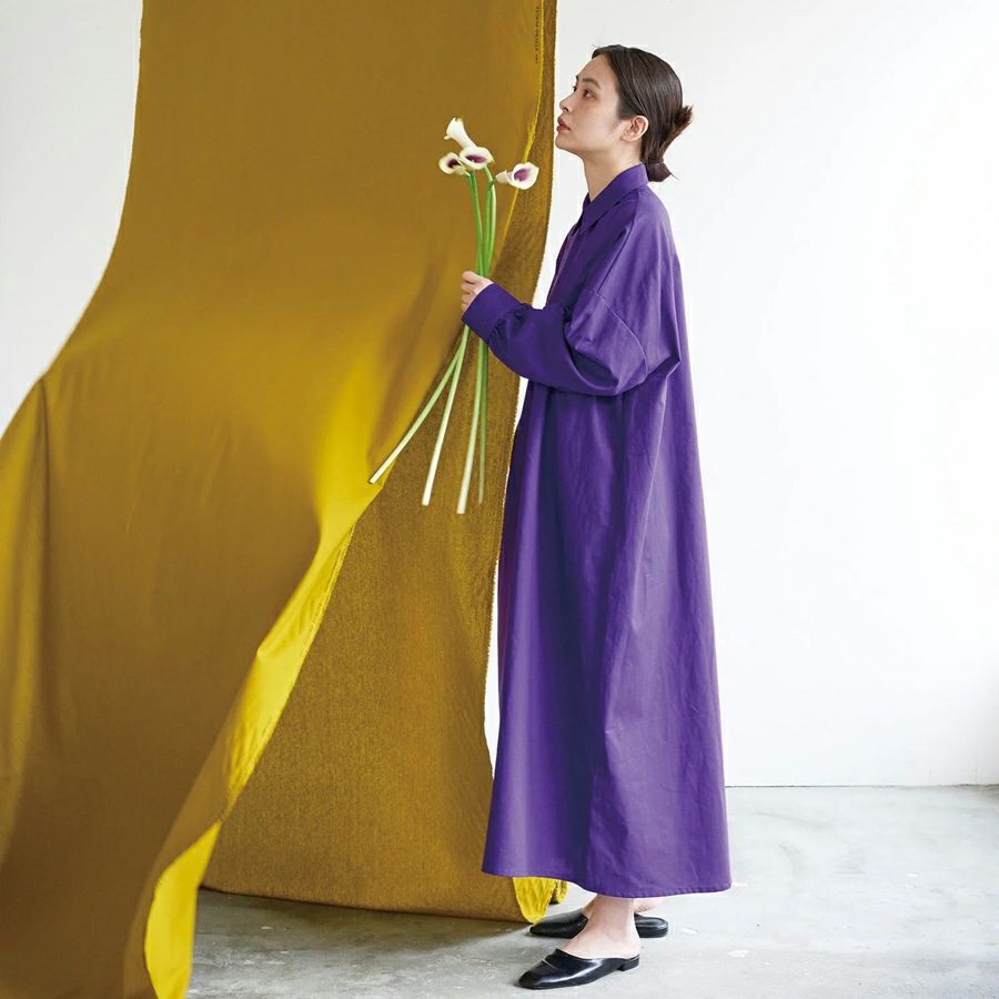 綿麻キャンバス生地 echino (パープル) 10cm単位 切り売り コットンリネンキャンバス薄手 エチノ無地 KOKKAコッカリネン