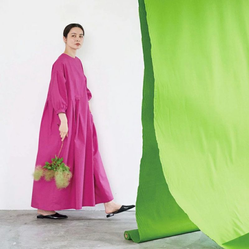 綿麻キャンバス生地 echino (ピンク) 10cm単位 切り売り エチノ無地キャンパス生地 洋服向き コットンリネン布地 cocca