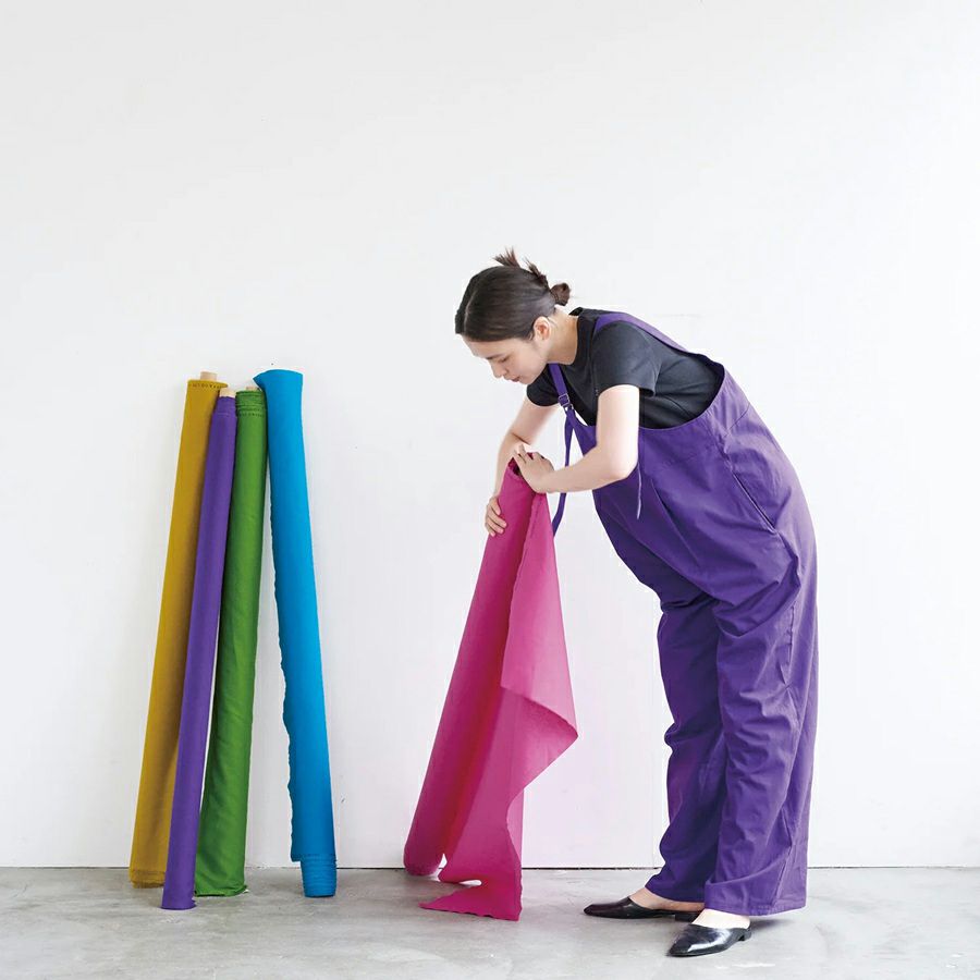 綿麻キャンバス生地 echino (ピンク) 10cm単位 切り売り エチノ無地キャンパス生地 洋服向き コットンリネン布地 cocca