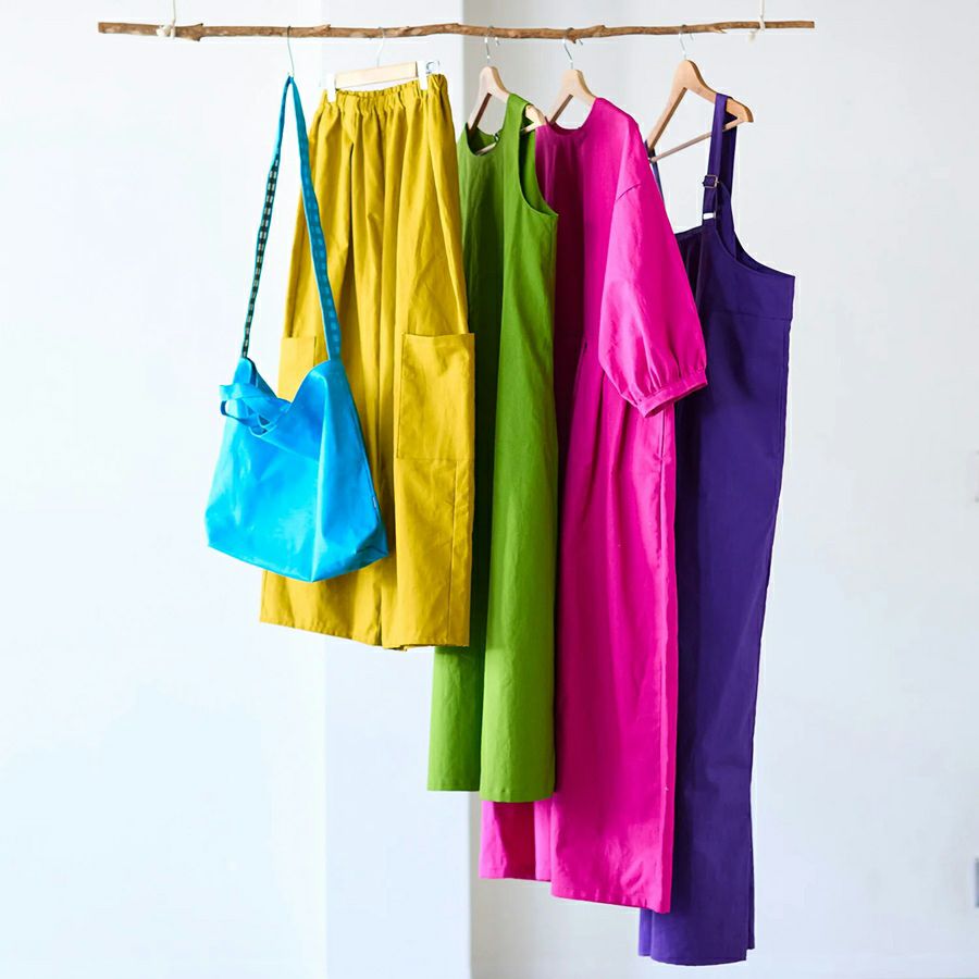 綿麻キャンバス生地 echino (ピンク) 10cm単位 切り売り エチノ無地キャンパス生地 洋服向き コットンリネン布地 cocca