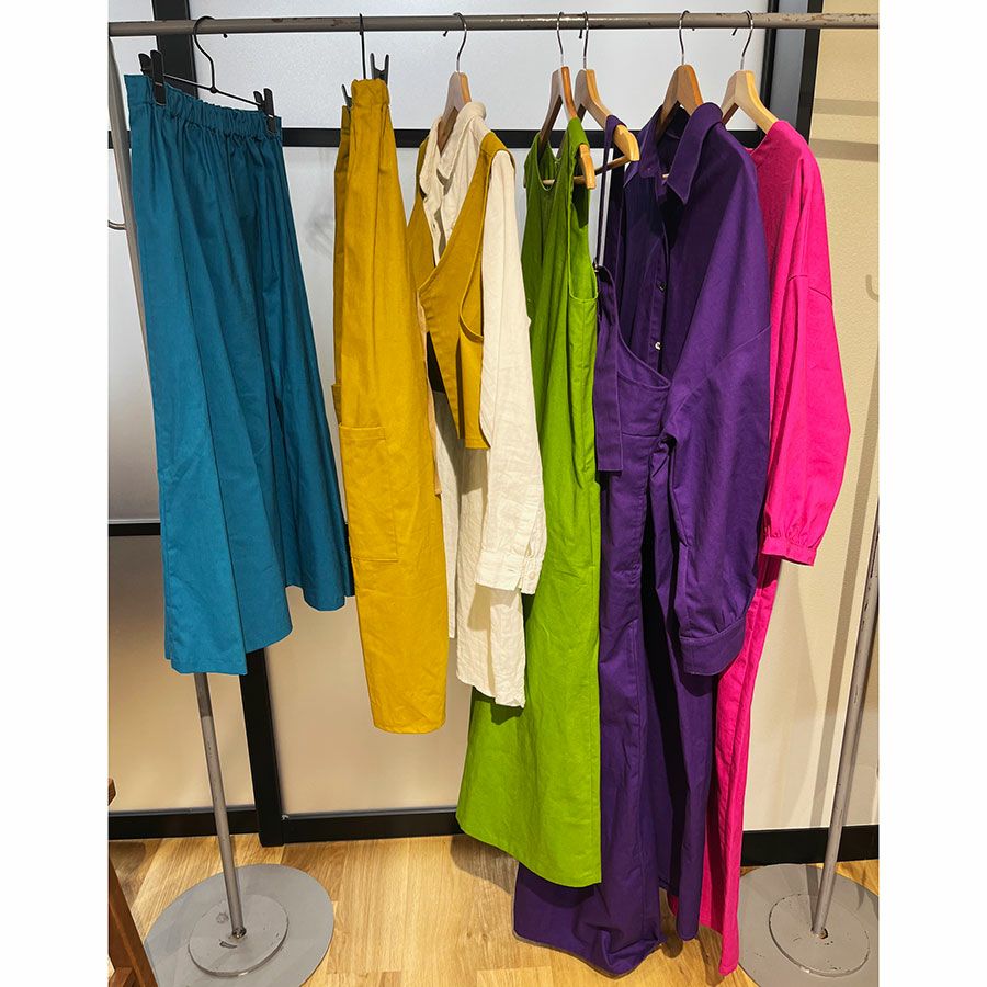 綿麻キャンバス生地 echino (ピンク) 10cm単位 切り売り エチノ無地キャンパス生地 洋服向き コットンリネン布地 cocca