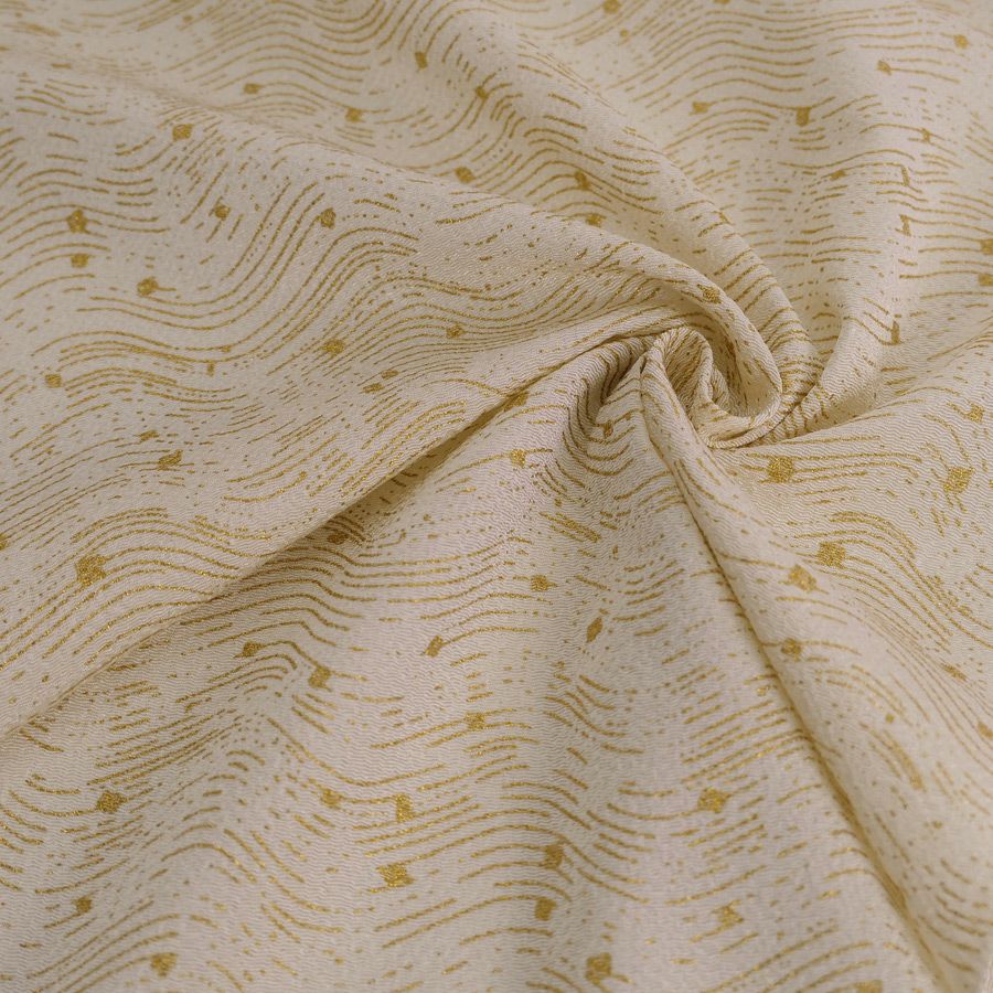 小幅ちりめん生地 干支向き 金彩さざ波 (薄ベージュ) 10cm単位 切り売り 午年飾り手づくりクラフト生地 馬の縮緬細工 押し絵用生地